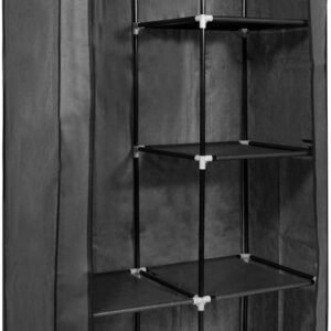 Canvas Effect Wardrobe - Foldable Storage Cupboard for Clothes 88 x 170 x 45 cm