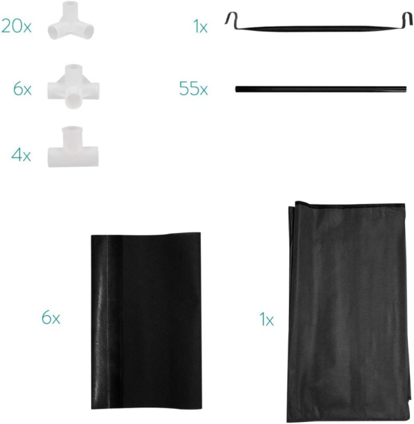 Canvas Effect Wardrobe - Foldable Storage Cupboard for Clothes 88 x 170 x 45 cm - Image 4