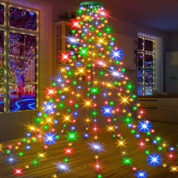 Tree Waterfall Lights with Ring,Cascading Waterfall Lights for Christmas Tree - Image 5