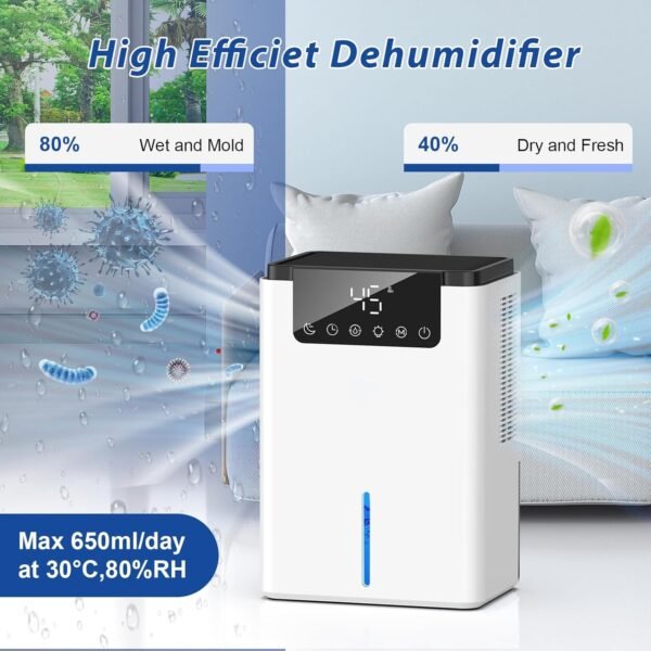 Home with Auto Defrost Function,2 Working Modes,Ultra Quiet Dehumidifier for Drying Clothes,Bathroom - Image 6