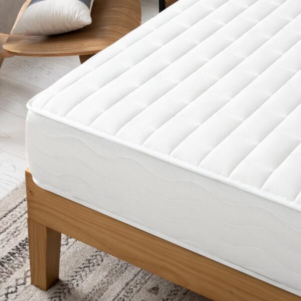 ValueComfort Single Mattress - Bonnel Spring Mattress 90x190 cm - Mattress Height 18 cm - Medium Firmness Mattress, White - Image 4