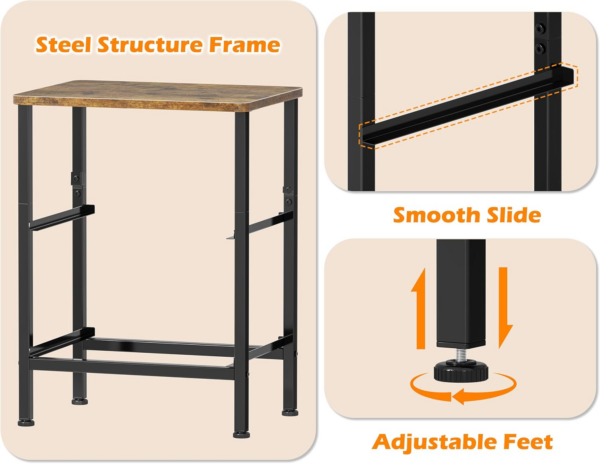 Bedside Table, Bedside Cabinet with 2 Large Capacity Fabric Storage Drawers - Image 3