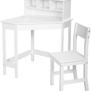 White Study Table and 1 Chairs for Kids Unisex Xmas
