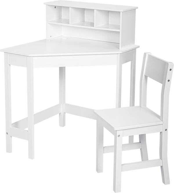 White Study Table and 1 Chairs for Kids Unisex Xmas