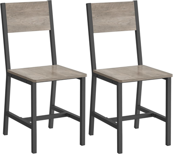 Dining Chair Set of 2, Steel Frame, Industrial, for Dining Room