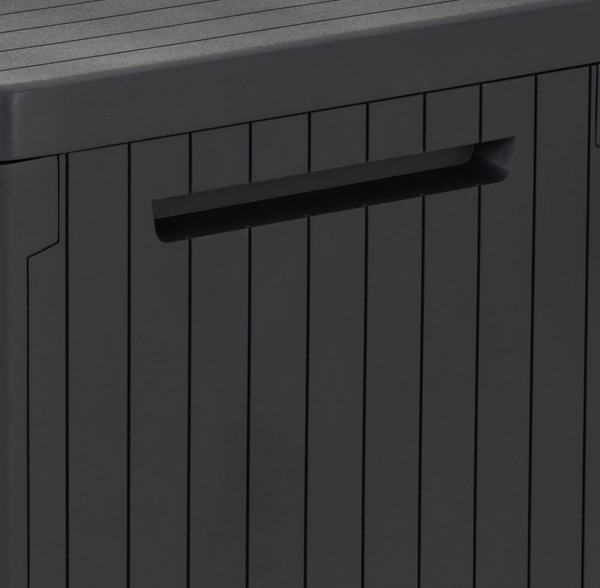 Outdoor 96% recycled Small Balcony Garden Furniture Storage Box Grey Wood Panel Effect - Image 4