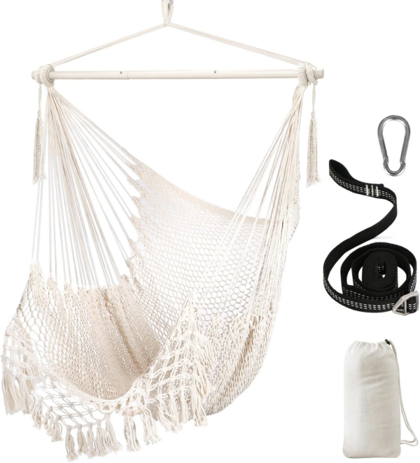 Chair Super Large Hanging Chair Soft-Spun Cotton Rope Weaving Chair - Image 6