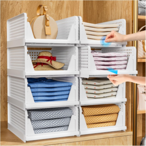 Wardrobe Storage Organiser - 4 Pack Folding Closet Organisers