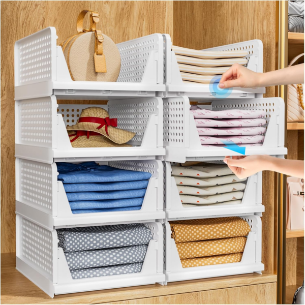 Wardrobe Storage Organiser - 4 Pack Folding Closet Organisers