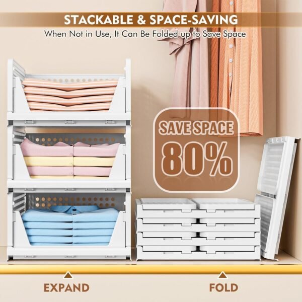Wardrobe Storage Organiser - 4 Pack Folding Closet Organisers - Image 6