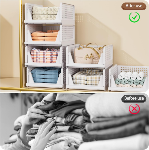 Wardrobe Storage Organiser - 4 Pack Folding Closet Organisers - Image 5