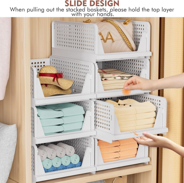Wardrobe Storage Organiser - 4 Pack Folding Closet Organisers - Image 3