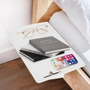 Clip-On Bedside Shelf for Bunk Beds Space-Saving Nightstand Tray Organizer