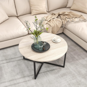 Round Coffee Table Tea Table End Table Sofa Table for Living Room