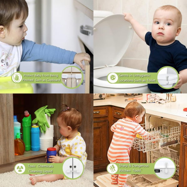 Child Safety Locks,6 Pack Adjustable Cupboard Locks for Children Baby - Image 5