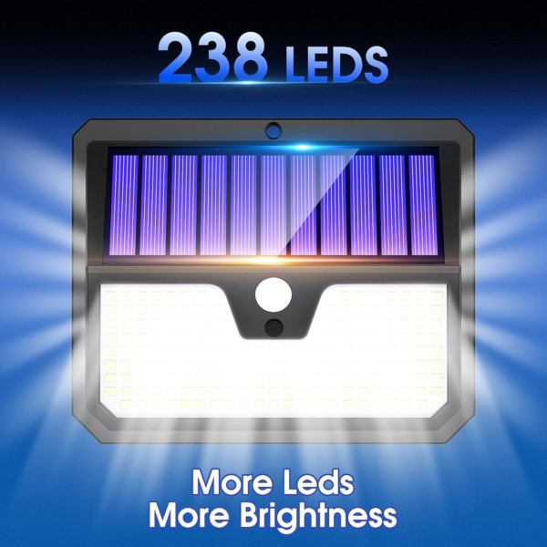 Solar Lights, 238 LED Solar Security Lights and 3 Modes Motion Sensor 270° - Image 6