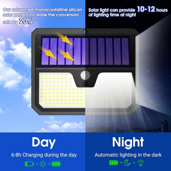 Solar Lights, 238 LED Solar Security Lights and 3 Modes Motion Sensor 270° - Image 4
