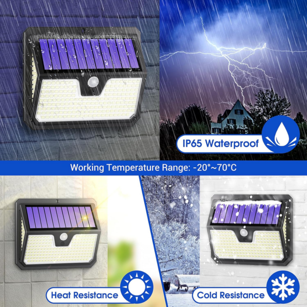 Solar Lights, 238 LED Solar Security Lights and 3 Modes Motion Sensor 270° - Image 2