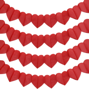 3m Valentine's Day Hanging Banner Red Love Heart Bunting Garland for Wedding Party,Valentine's Decoration