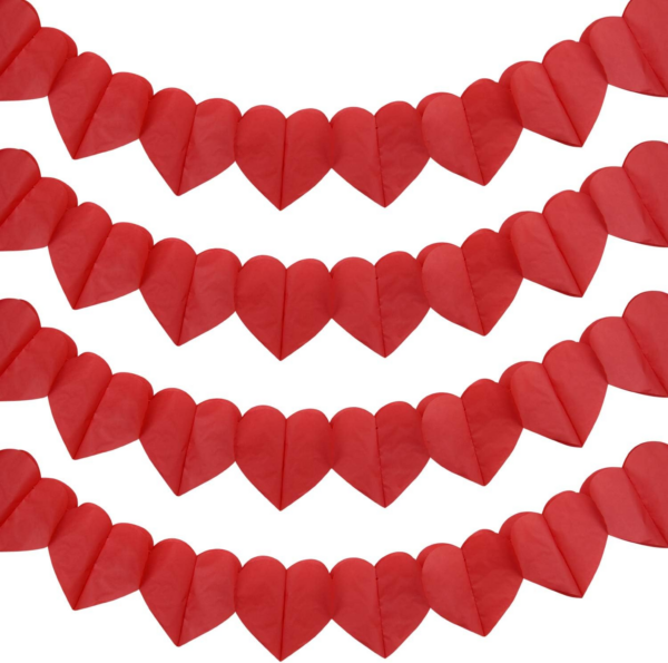 3m Valentine's Day Hanging Banner Red Love Heart Bunting Garland for Wedding Party,Valentine's Decoration