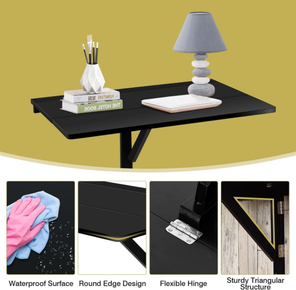 Wall-mounted Drop-leaf Table, Folding Floating Laptop Desk - Image 5