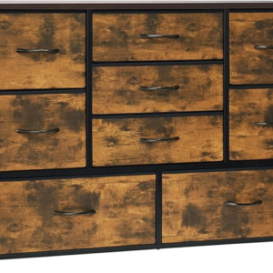 Chest of Drawers for Bedroom, 9 Drawer Fabric Dresser Storage Organizer
