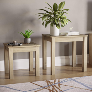 Panama Nest of 2 Tables Unit Solid Pine Modern Side Lamp Living Room Furniture
