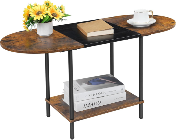 Small Coffee Table Living Room Table Industrial Side Table Wood Coffee Table with Storage