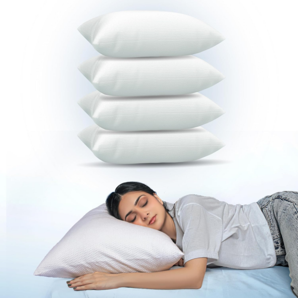 Breathable Pillows 4 Pack Hotel Quality | Bouncy Support Side Sleeper Pillow for Neck