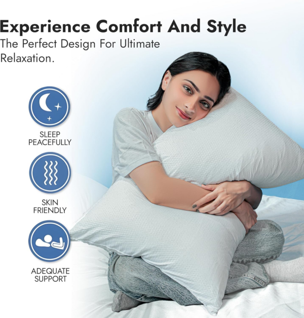 Breathable Pillows 4 Pack Hotel Quality | Bouncy Support Side Sleeper Pillow for Neck - Image 4