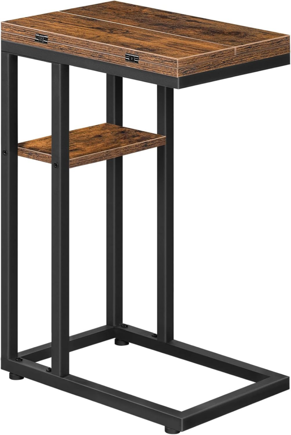 C Shaped Side Table, Foldable Sofa Side Table, Bedside Snack Table - Image 7