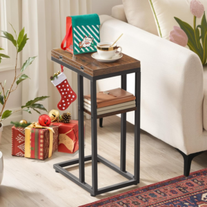 C Shaped Side Table, Foldable Sofa Side Table, Bedside Snack Table