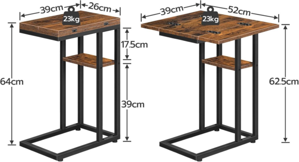 C Shaped Side Table, Foldable Sofa Side Table, Bedside Snack Table - Image 6