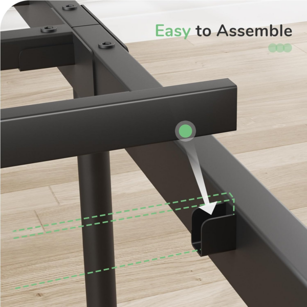 30.5cm Metal Bed Frame with Headboard and Footboard, Steel Slat Support - Image 5