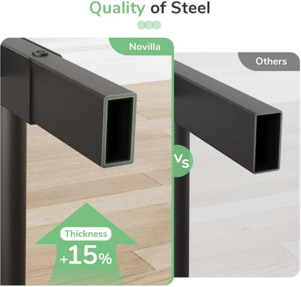 30.5cm Metal Bed Frame with Headboard and Footboard, Steel Slat Support - Image 3