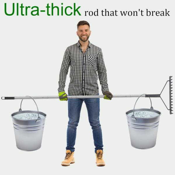 Heavy Duty Garden Rake, 5.9FT--71IN Rake Heavy Duty Garden Rake - Image 3