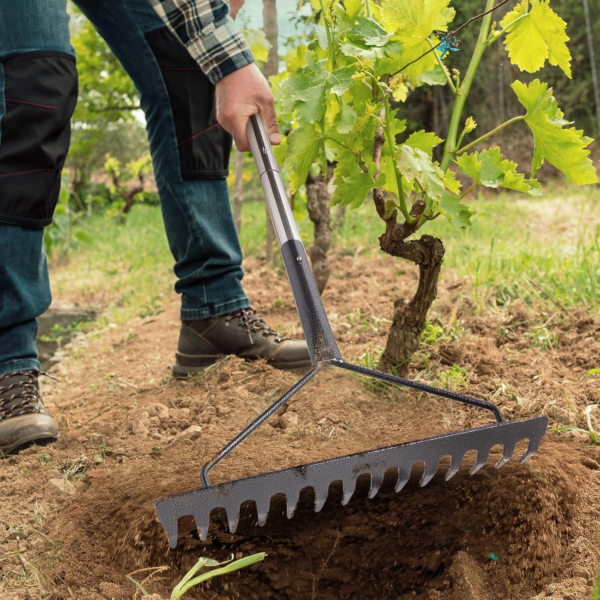 Heavy Duty Garden Rake, 5.9FT--71IN Rake Heavy Duty Garden Rake - Image 2