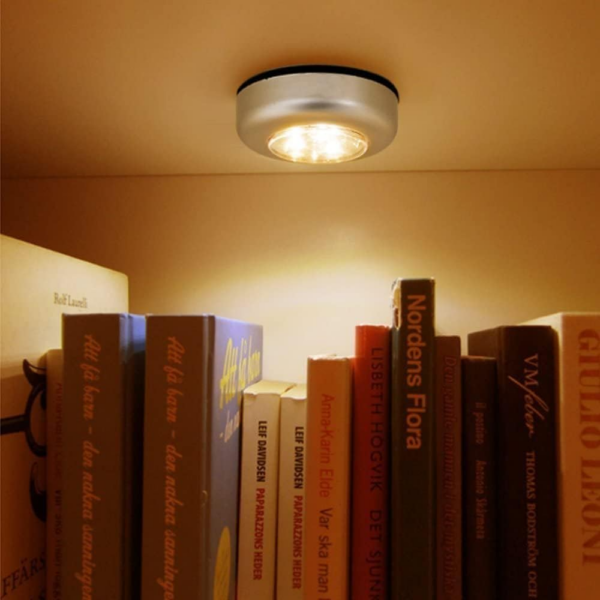 6 Pack Warm LED Battery-Powered Wireless Night Light Stick Tap Touch Lamp Stick-on Push Light for Closets - Image 4