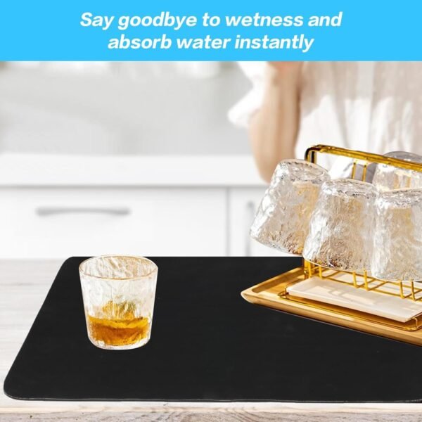 Draining Board Mats, Absorbent Dish Drying Mat, 16" x 12" Kitchen Super Absorbent Draining Mat - Image 3
