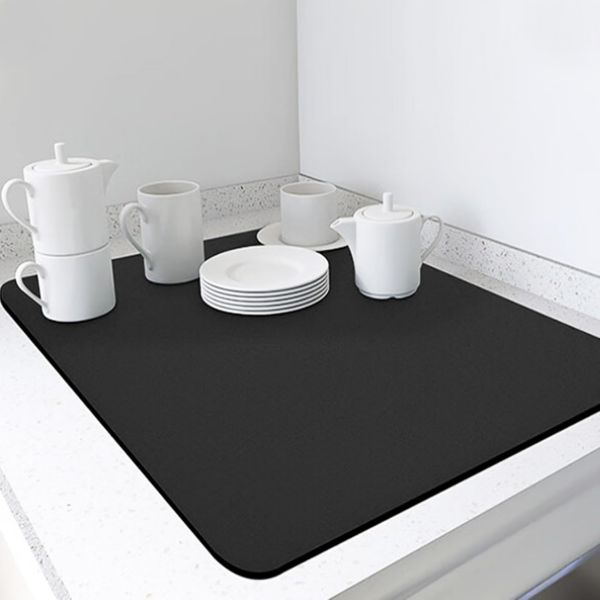 Draining Board Mats, Absorbent Dish Drying Mat, 16" x 12" Kitchen Super Absorbent Draining Mat
