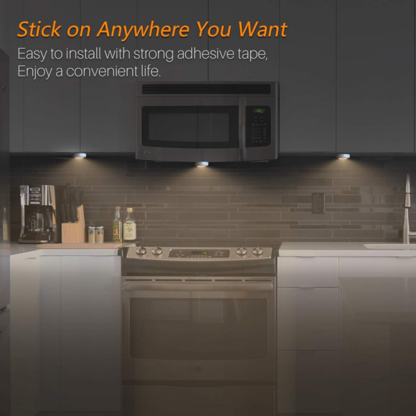 Tap Light Push Lights, Stick on LED Touch Puck Light AAA Battery Operated, Press Spot Lighting Indoor for Under Cupboard - Image 5
