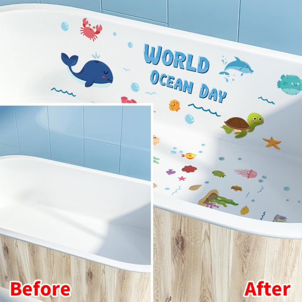 Non Slip Bathtub Stickers Adhesive Bath Stickers Bathtub Kids Non Slip Stickers Cartoon - Image 6