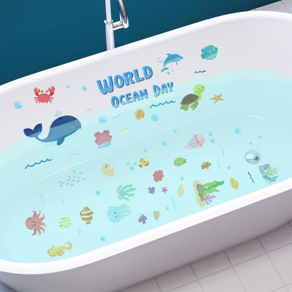 Non Slip Bathtub Stickers Adhesive Bath Stickers Bathtub Kids Non Slip Stickers Cartoon - Image 5