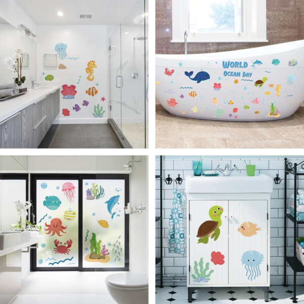 Non Slip Bathtub Stickers Adhesive Bath Stickers Bathtub Kids Non Slip Stickers Cartoon - Image 3