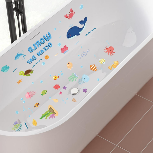 Non Slip Bathtub Stickers Adhesive Bath Stickers Bathtub Kids Non Slip Stickers Cartoon - Image 2
