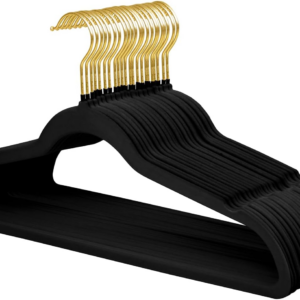 22 Pack Velvet Hangers with 360° Swivel Gold Hook, Non-Slip Felt Suit Hangers