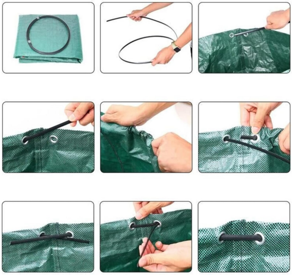Garden Waste Bags Heavy Duty 120 Litre Reusable Outdoor Trash Garden Yard Trash Bag Foldable Camping Recycling Bags - Image 3