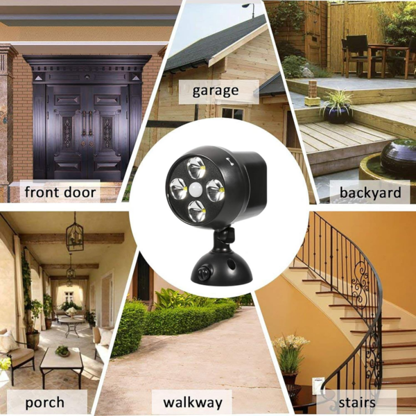 Battery Powered Outdoor LED Security Light 1 Pack, PIR Motion Sensor Spotlight - Image 7
