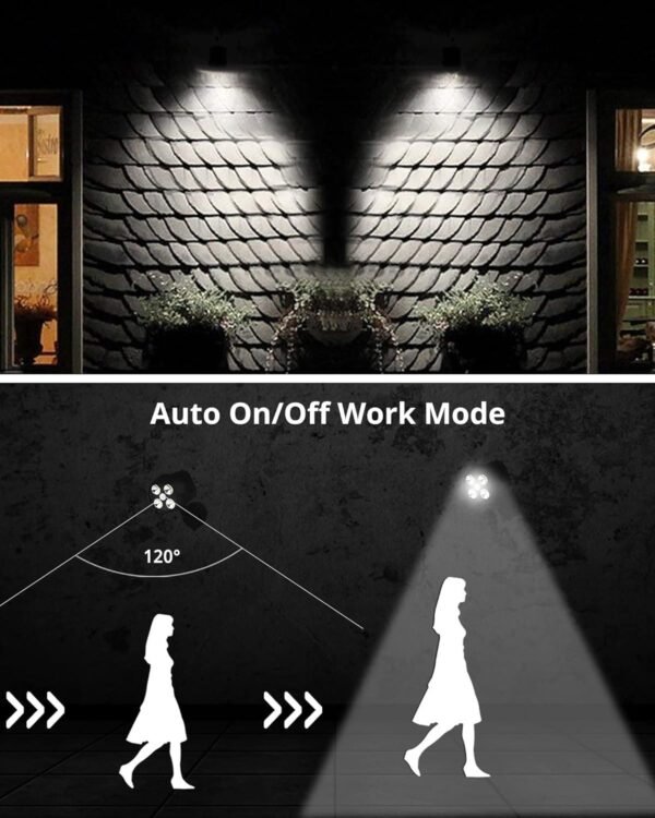 Battery Powered Outdoor LED Security Light 1 Pack, PIR Motion Sensor Spotlight - Image 4