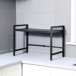 Microwave Oven Rack Stand Extendable Over Toaster Baker Shelf Metal Bathroom Kitchen Storage Organizer